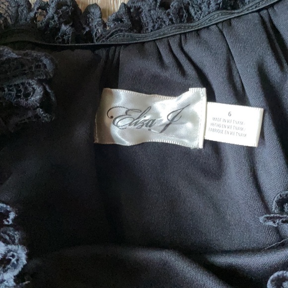 Eliza J Lace Off-The- Shoulder Black Short Dress - Picture 4 of 13